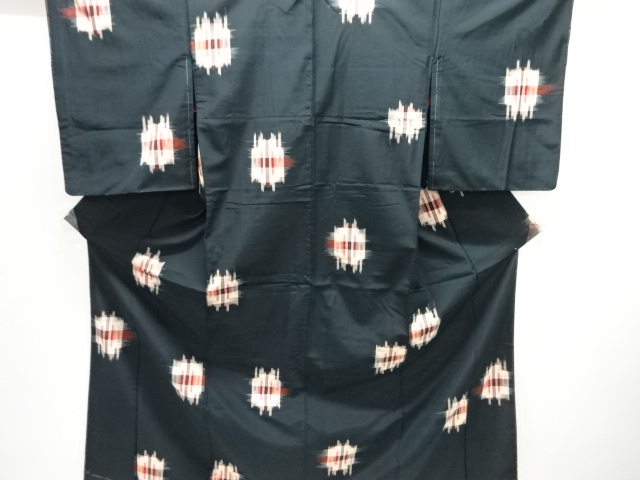 JAPANESE KIMONO / ANTIQUE TAISHO ROMANCE KASURI PATTERN WOVEN KIMONO /